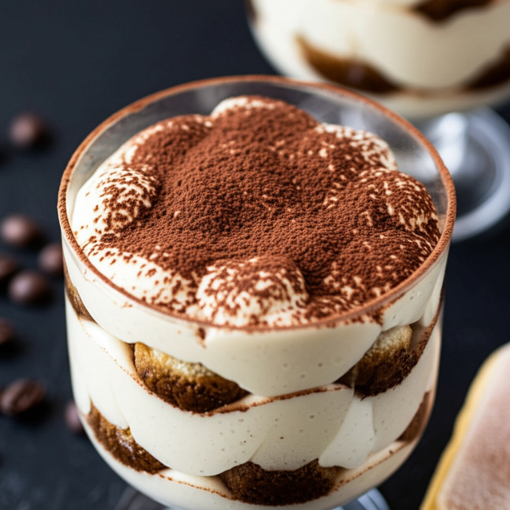 Tiramisú italiano tradicional