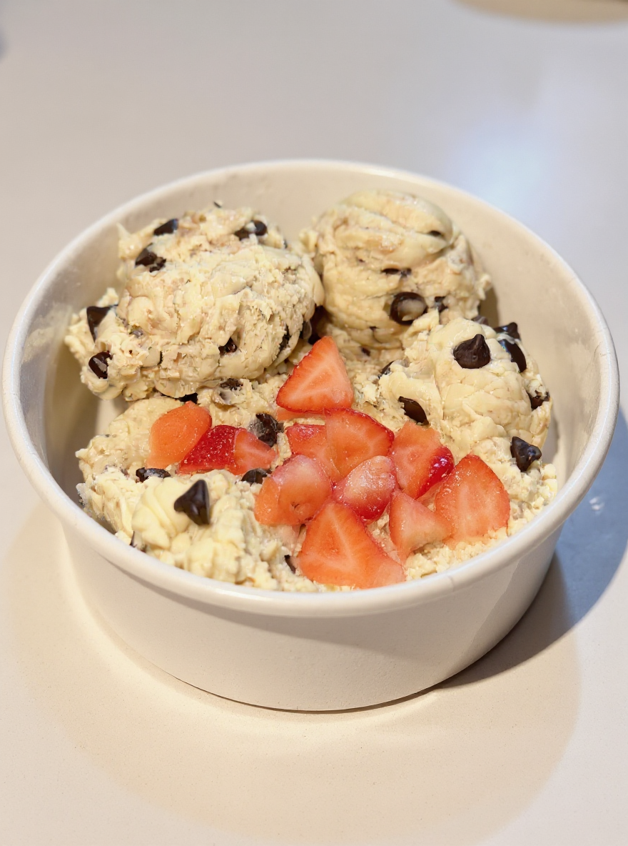 Masita de vainilla con fresas frescas